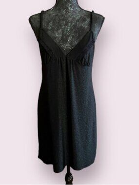 Gilligan & O'Malley Black V-Neck Chemise with Lace Detail